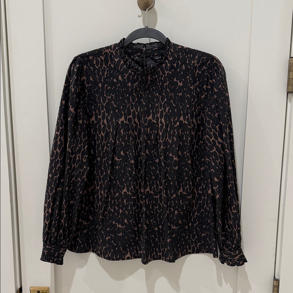 Rails Black and Brown Patterned Blouse
